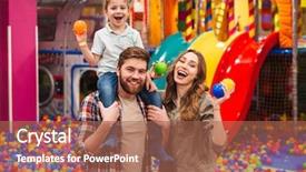  Presentation with entertainment - Amazing PPT theme having his parents in entertainment game backdrop and a coral colored foreground