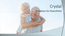  Presentation with low back - Colorful presentation theme enhanced with his partner on his back backdrop and a sky blue colored foreground