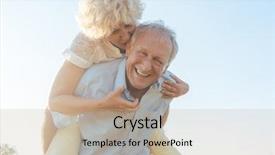  Presentation with low back - Audience pleasing presentation design consisting of his partner on his back backdrop and a mint green colored foreground