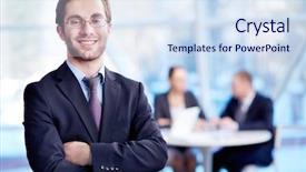  Presentation with army leader - Beautiful slide set featuring his partners working on background backdrop and a  colored foreground