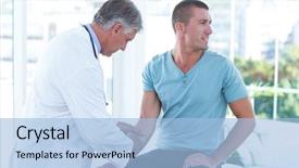  Presentation with doctor office - Slide set enhanced with his patients arm in medical background and a light blue colored foreground