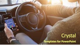  Presentation with gps - Slides enhanced with his phone inside his car background and a  colored foreground