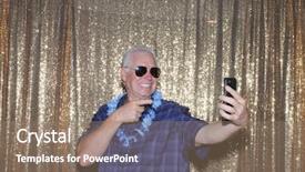  Presentation with phone booth - Cool new slide set with his photo is taken backdrop and a coral colored foreground