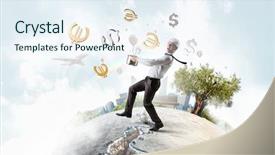  Presentation with recipe - PPT theme consisting of his recipe of money earning mixed media background and a sky blue colored foreground