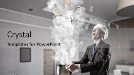  Presentation with recipe - Amazing slides having his recipe of money earning mixed media backdrop and a light gray colored foreground