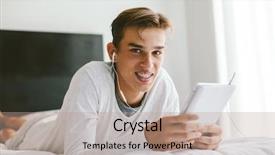  Presentation with old music - PPT layouts featuring his room boy wearing dental background and a coral colored foreground