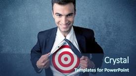  Presentation with target - Presentation having his shirt off with target background and a ocean colored foreground