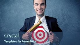  Presentation with target - Audience pleasing presentation consisting of his shirt off with target backdrop and a ocean colored foreground