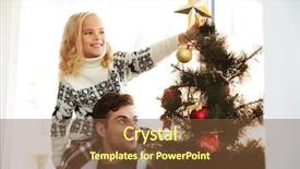  Presentation with decorate - Slide deck enhanced with his shoulders helping her decorate background and a tawny brown colored foreground