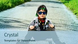  Presentation with medical evaluation of 5 years old boy - Slide deck enhanced with his skateboard on the street background and a light blue colored foreground