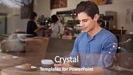 Presentation with coffee shop - Presentation theme having his smartphone in a coffee background and a tawny brown colored foreground