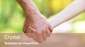  Presentation with trust - Slide set featuring road to life hands father' background and a coral colored foreground