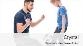  Presentation with prodigal son - Slide set having his son with soccer background and a white colored foreground