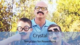  Presentation with acting - Slide set having his sons all acting goofy background and a light blue colored foreground