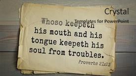  Presentation with bible verses - PPT layouts having his soul from troubles proverb background and a mint green colored foreground