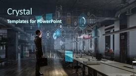  Presentation with global strategy - Presentation theme with his strategy of global business background and a tawny brown colored foreground