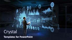  Presentation with global strategy - Presentation theme having his strategy of global business background and a navy blue colored foreground