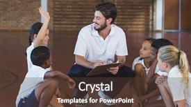  Presentation with school sports - Audience pleasing slide deck consisting of his students in basketball backdrop and a tawny brown colored foreground