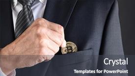  Presentation with man in suit and tie - Colorful presentation design enhanced with his suit jacket pocket torso backdrop and a dark gray colored foreground