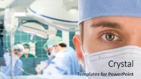  Presentation with operation room - PPT theme enhanced with his team in operation background and a light blue colored foreground