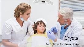  Presentation with dental pediatric - PPT theme consisting of his teeth at the dental background and a lemonade colored foreground