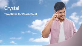  Presentation with blue brain - Colorful presentation theme enhanced with his temple over blue backdrop and a teal colored foreground