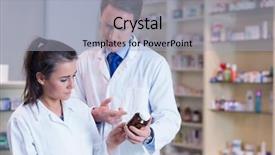  Presentation with medication mistak - PPT theme with his trainee in the pharmacy background and a light blue colored foreground