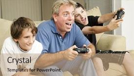  Presentation with two cute sisters playing - Beautiful presentation theme featuring his two nephews playing video backdrop and a coral colored foreground