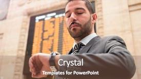  Presentation with man on train - Slide deck consisting of his watch in a train background and a tawny brown colored foreground