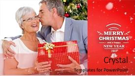  Presentation with purple festive christmas red - PPT theme with his wife against red background and a red colored foreground