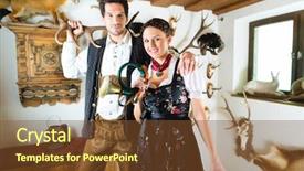  Presentation with wife - Beautiful slides featuring his wife and a bugle backdrop and a tawny brown colored foreground