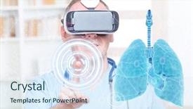  Presentation with virtual work - Audience pleasing PPT layouts consisting of his work with lung backdrop and a sky blue colored foreground
