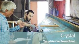  Presentation with drilling - Beautiful slide set featuring his young trainee during drilling backdrop and a light blue colored foreground