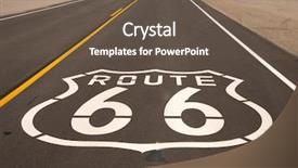  Presentation with route - PPT layouts with hisoric route 66 emblem painted background and a tawny brown colored foreground