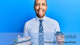  Presentation with take - PPT layouts with hispanic-adult-business-man-holding background and a light blue colored foreground