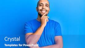  Presentation with thinking - Slides having hispanic-adult-man-wearing-casual background and a teal colored foreground