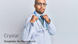  Presentation with violence enfant - Amazing PPT layouts having hispanic-adult-man-wearing-doctor backdrop and a light blue colored foreground