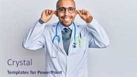  Presentation with doctor - Beautiful PPT layouts featuring hispanic-adult-man-wearing-doctor backdrop and a lemonade colored foreground