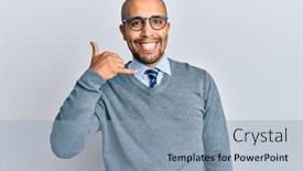  Presentation with glasses - Audience pleasing presentation design consisting of hispanic-adult-man-wearing-glasses backdrop and a light blue colored foreground