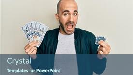  Presentation with poker - Slide set consisting of hispanic-bald-man-playing-poker background and a ocean colored foreground