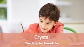  Presentation with homework - Beautiful presentation theme featuring hispanic boy doing homework backdrop and a coral colored foreground