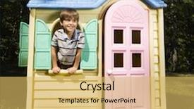  Presentation with hispanic - PPT theme featuring hispanic-boy-in-window background and a yellow colored foreground