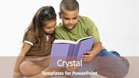  Presentation with sister - Presentation design having hispanic brother and sister reading book together background and a coral colored foreground