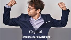  Presentation with glasses - Slide deck consisting of hispanic-business-man-wearing-glasses background and a tawny brown colored foreground