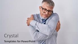  Presentation with hair care - Presentation theme featuring hispanic-business-man-with-grey background and a light gray colored foreground