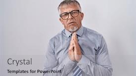 Presentation with praying hands - Theme enhanced with hispanic-business-man-with-grey background and a light gray colored foreground