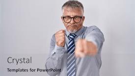 Presentation with violence - PPT theme with hispanic-business-man-with-grey background and a light gray colored foreground