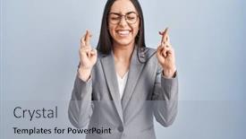  Presentation with hope - Presentation enhanced with hispanic-business-woman-wearing-glasses background and a light gray colored foreground