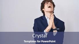  Presentation with praying hands - Presentation design having hispanic-business-young-man-wearing background and a ocean colored foreground