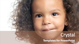  Presentation with close up baby girl knitted - Audience pleasing theme consisting of baby booties on the background of new year happy backdrop and a dark gray colored foreground.